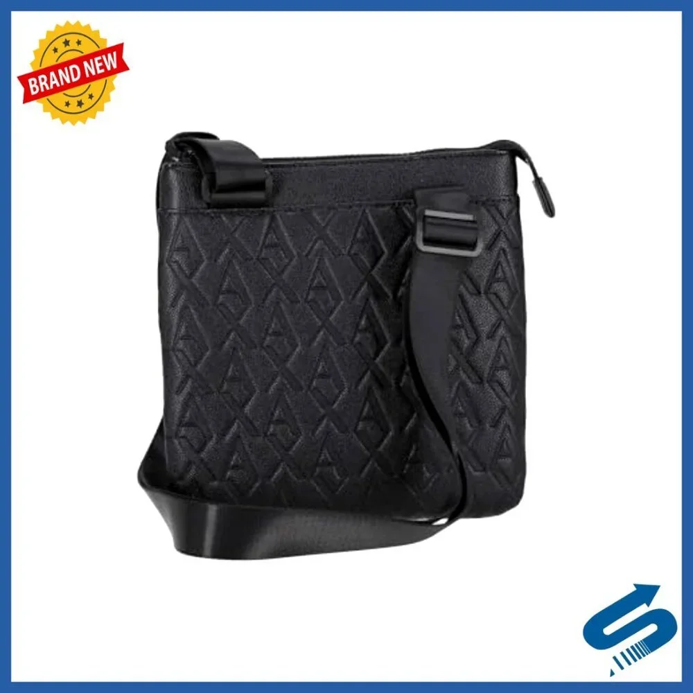 Men's Crossbody Sling Bag with Zipper Compartments, Polyester Blend